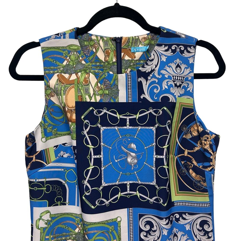 J. Mclaughlin Equestrian Patchwork Sleeveless Shi… - image 2